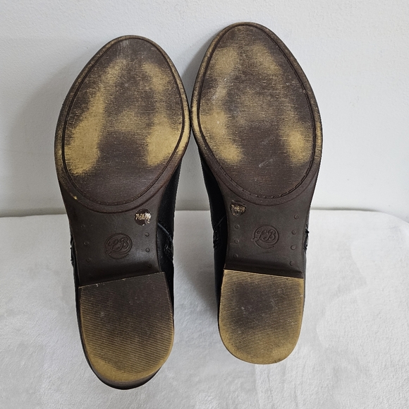 Lucky Brand Black Basel Smooth Leather Side Zip Block Heel Booties - Picture 9 of 15